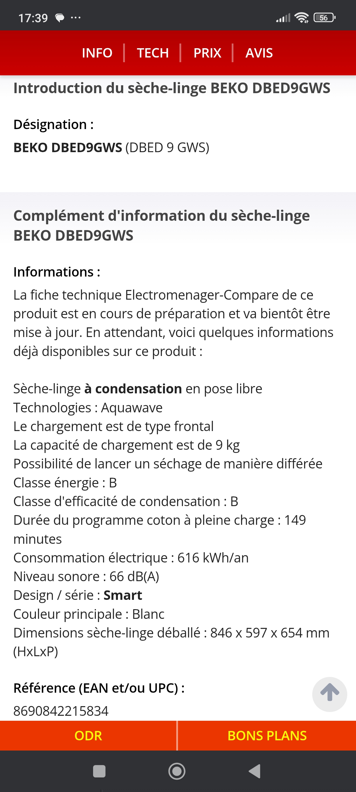 Photo 9 - BEKO Sèche Linge BEKO 9kg condensation reconditionné - Électroménager - Samy Répare dans l'Eure (27)