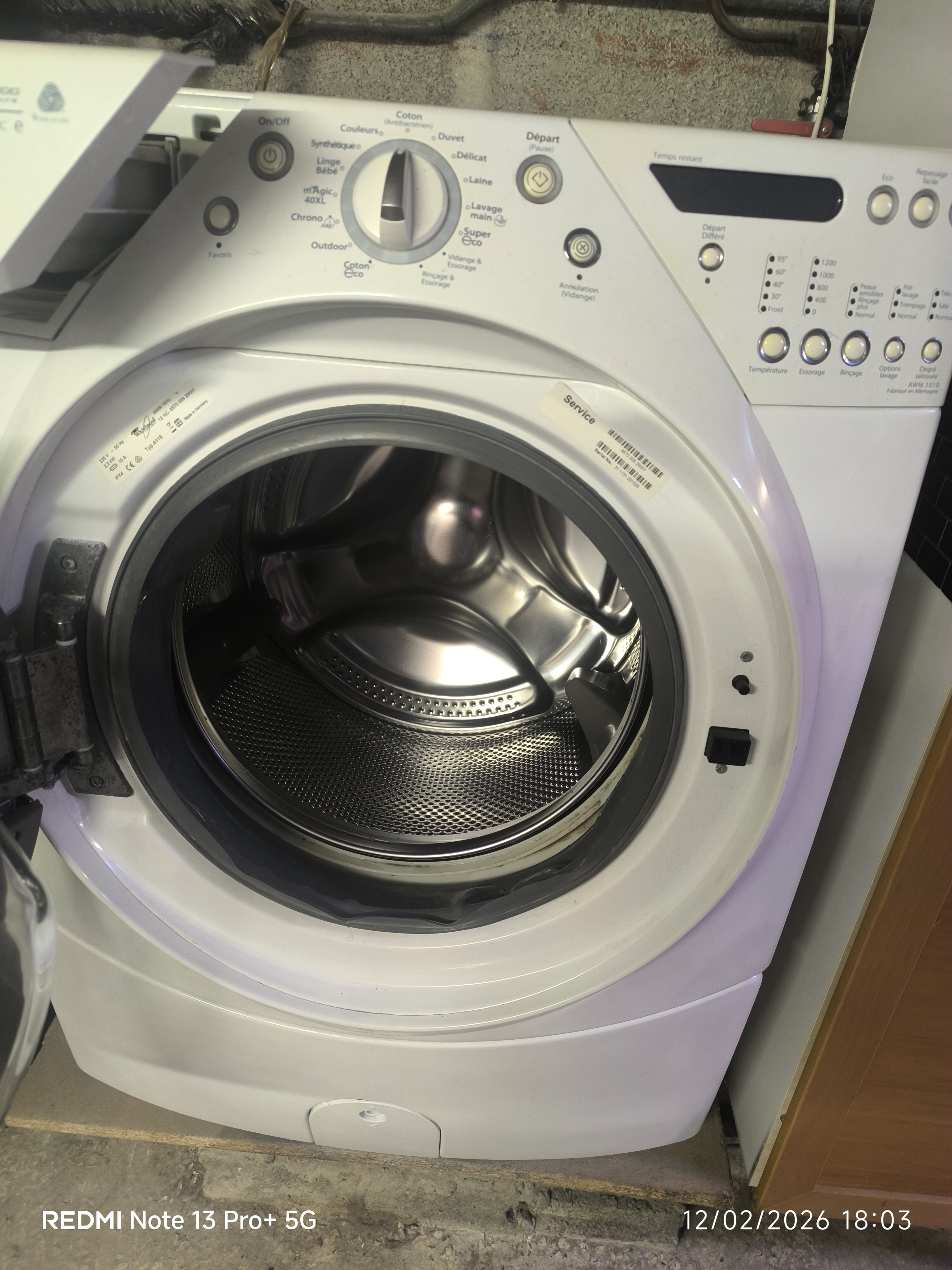 Photo 7 - Whirlpool Lave linge Whirlpool 6eme 11kg semi professionnel reconditionné - Électroménager - Samy Répare dans l'Eure (27)