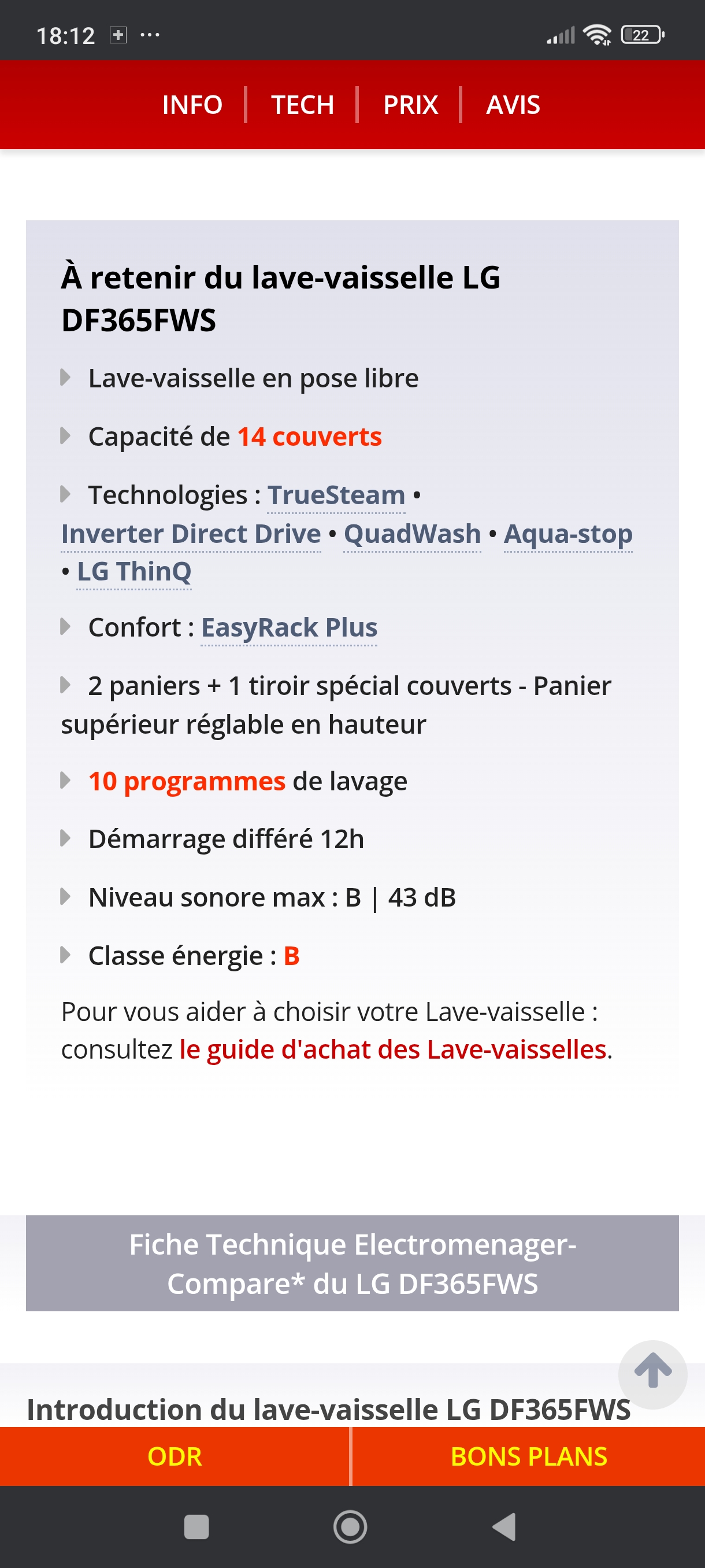 Photo 8 - LG Lave vaisselle LG 14 couverts neuf reconditionné blanc reconditionné - PRODUIT NEUF - Samy Répare dans l'Eure (27)