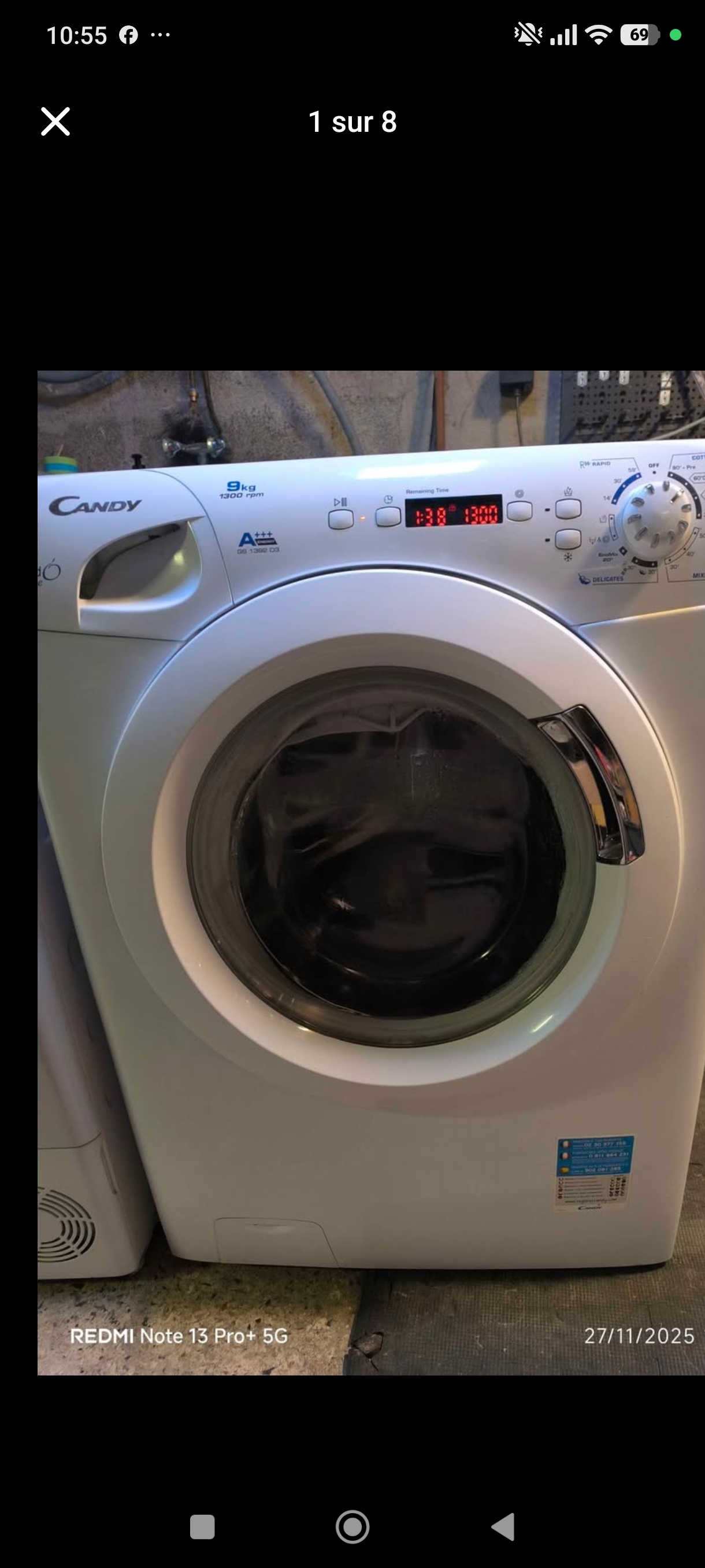 Candy Lave linge Candy 9kg 1300trs A+++ reconditionné - Électroménager - Samy Répare