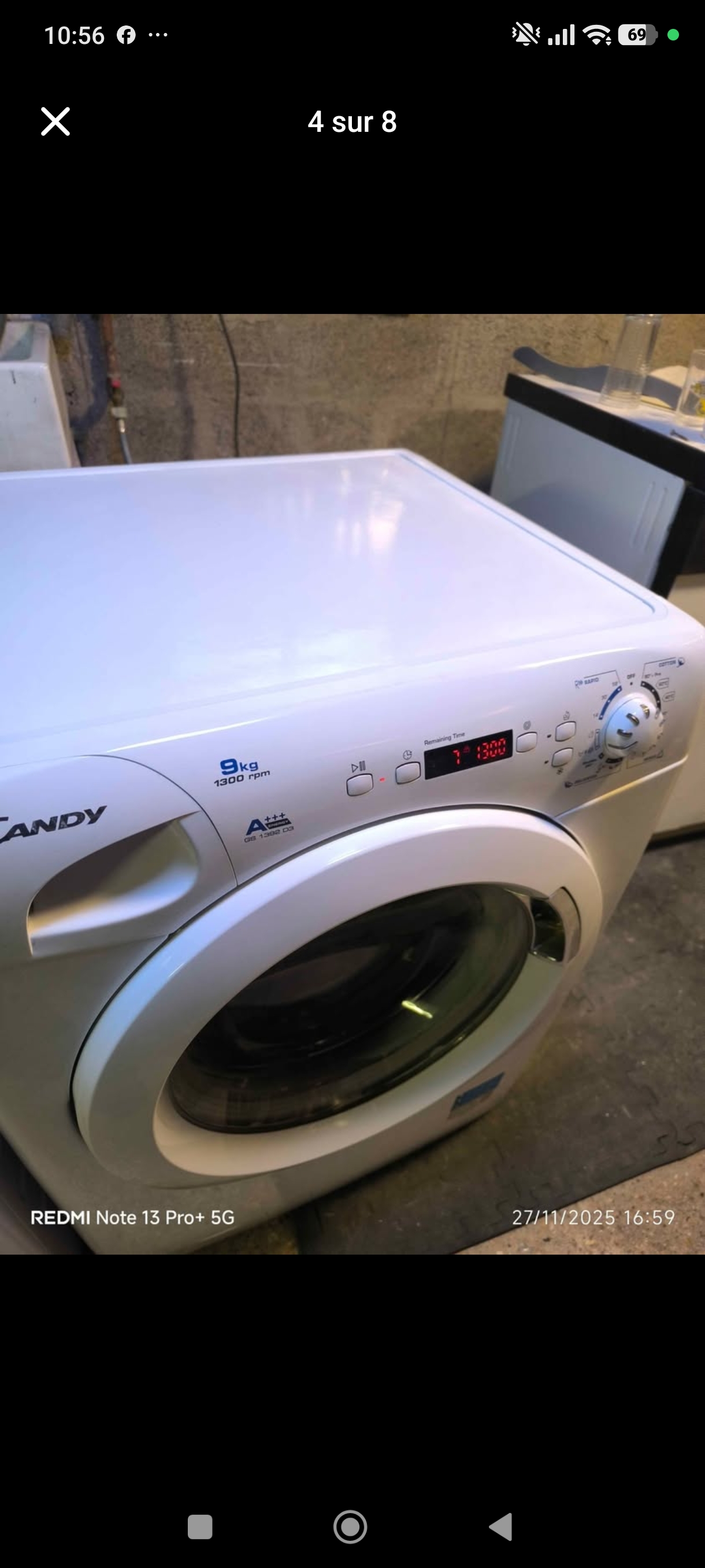 Photo 5 - Candy Lave linge Candy 9kg 1300trs A+++ reconditionné - Électroménager - Samy Répare dans l'Eure (27)