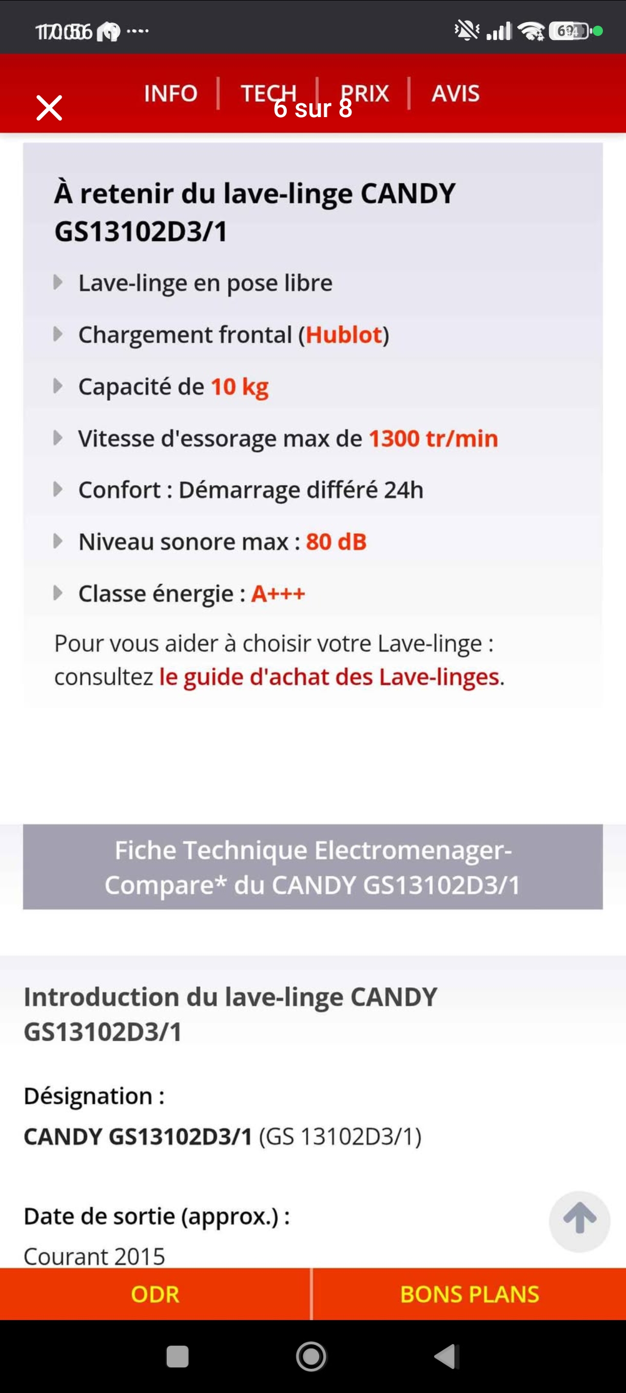 Photo 7 - Candy Lave linge Candy 9kg 1300trs A+++ reconditionné - Électroménager - Samy Répare dans l'Eure (27)