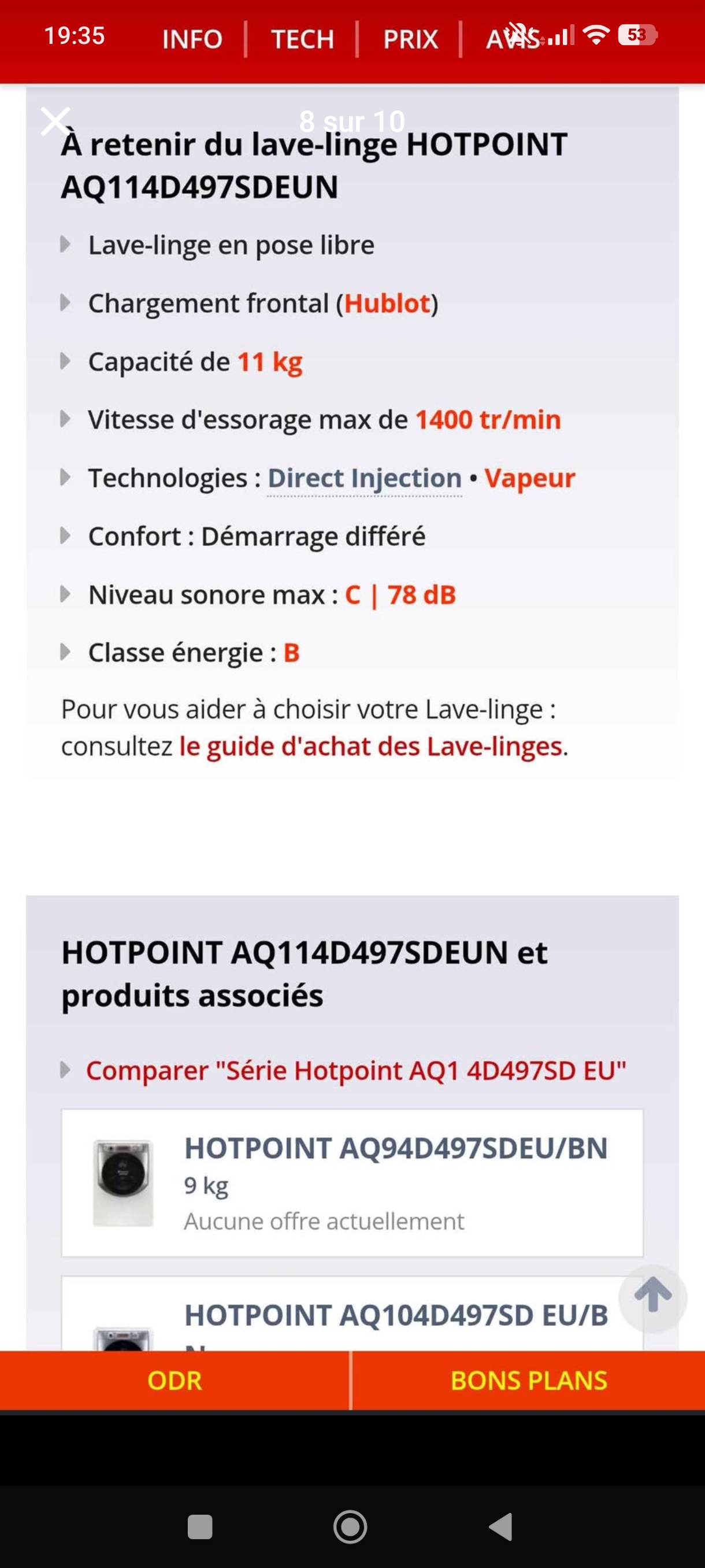 Photo 8 - Hotpoint  LAVE linge Hotpoint Ariston 11kg 1400trs reconditionné - Électroménager - Samy Répare dans l'Eure (27)