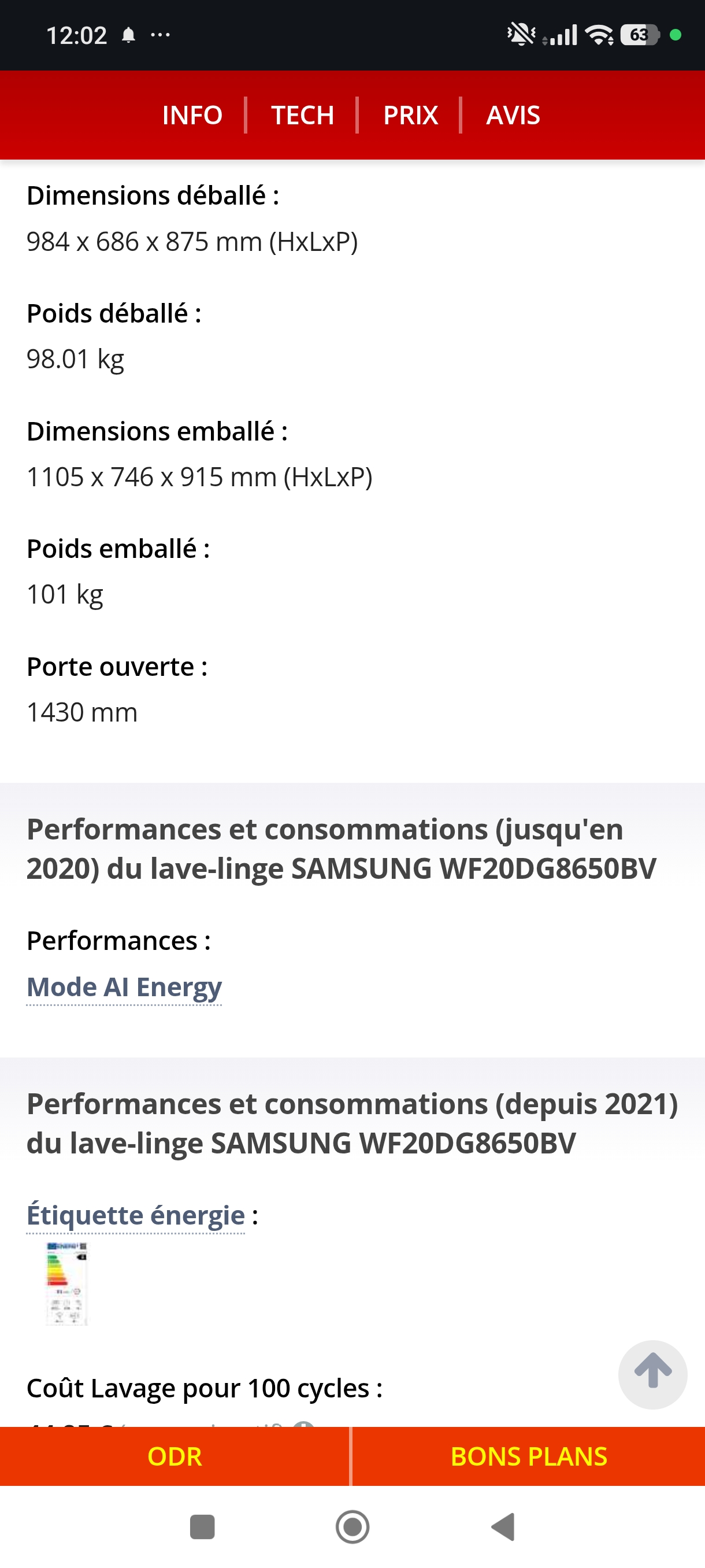 Photo 8 - Samsung Lave linge Samsung 20kg 1000trs conso A reconditionné - PRODUIT NEUF - Samy Répare dans l'Eure (27)