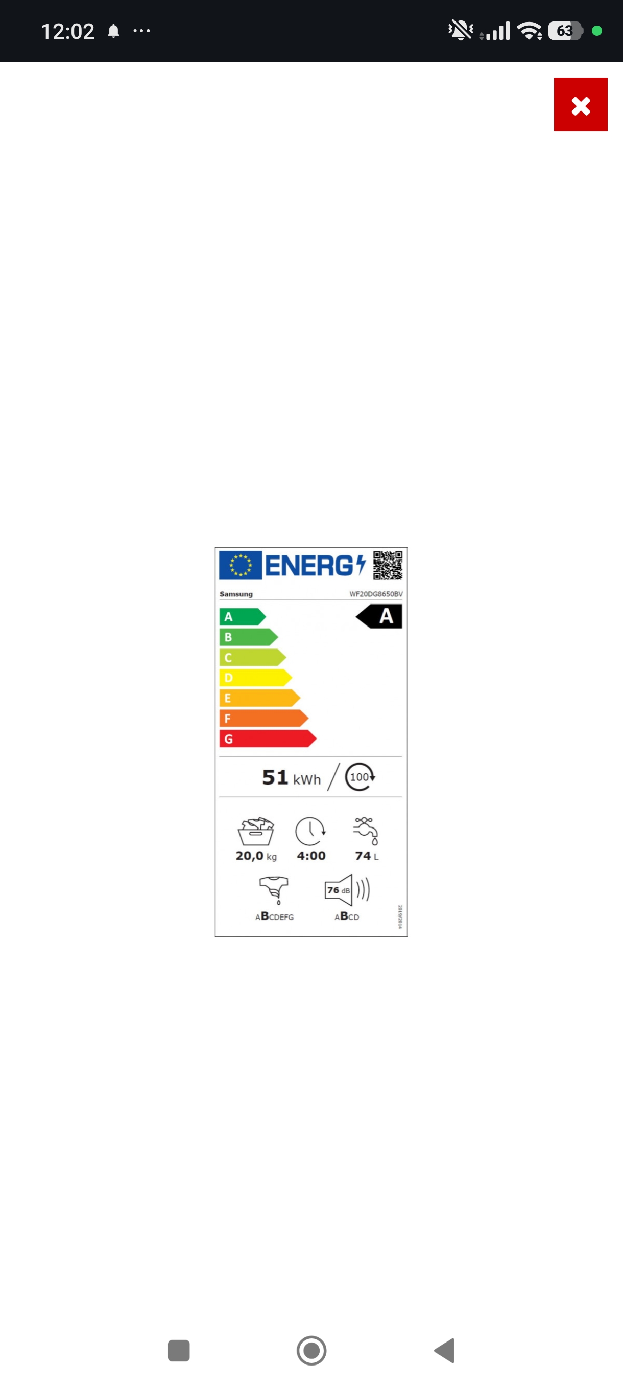 Photo 9 - Samsung Lave linge Samsung 20kg 1000trs conso A reconditionné - PRODUIT NEUF - Samy Répare dans l'Eure (27)