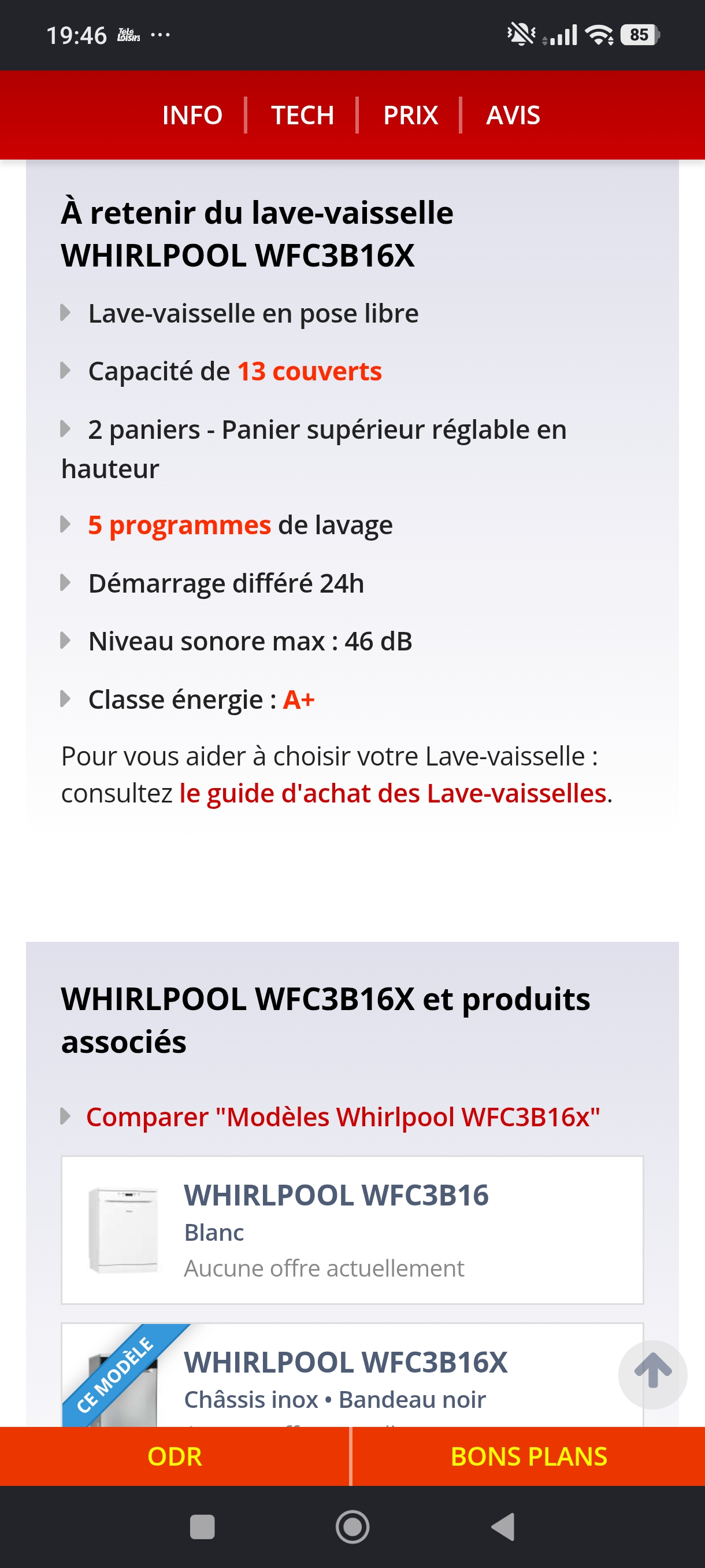 Photo 8 - WHIRLPOOL LAVE vaisselle Whirlpool 13 couverts A+ reconditionné - Électroménager - Samy Répare dans l'Eure (27)