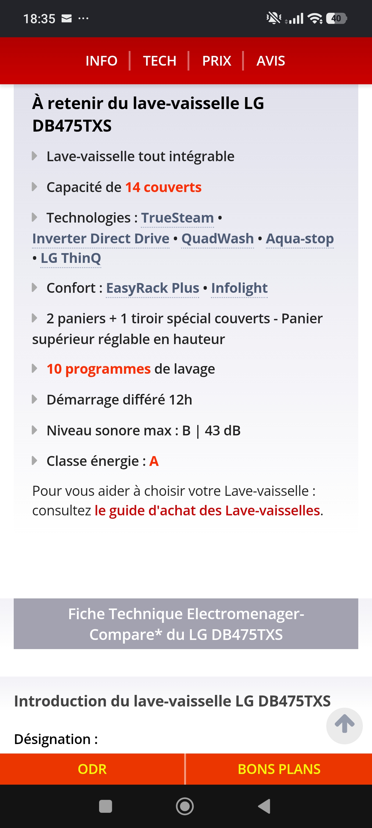 Photo 9 - LG Lave vaisselle encastrable LG 14 couverts  reconditionné - Électroménager - Samy Répare dans l'Eure (27)