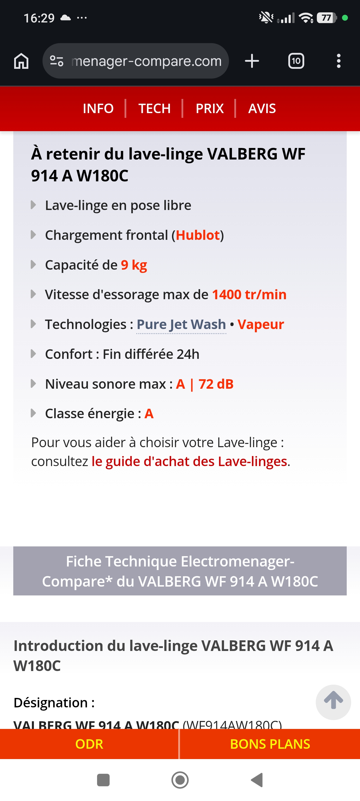 Photo 10 - Valberg LAVE linge Valberg 9kg 1400trs reconditionné - Électroménager - Samy Répare dans l'Eure (27)
