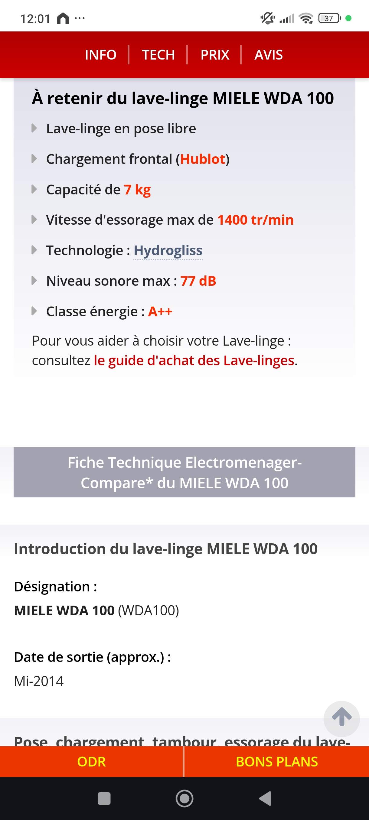Photo 7 - MIELE LAVE LINGE MIELE 7KG 1400TRS A++ reconditionné - Électroménager - Samy Répare dans l'Eure (27)