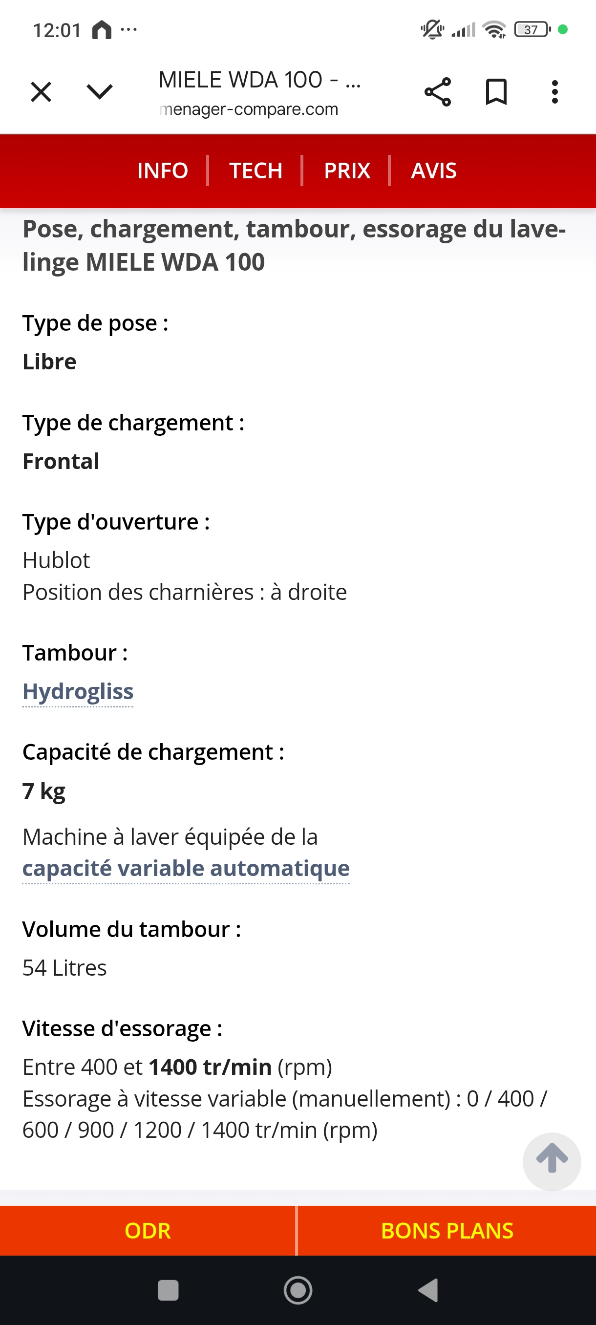 Photo 8 - MIELE LAVE LINGE MIELE 7KG 1400TRS A++ reconditionné - Électroménager - Samy Répare dans l'Eure (27)